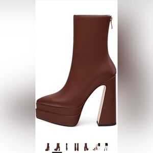 Elegant Brown Platform Ankle Boots